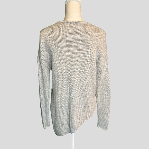 NWOT Helmut Lang Petite Gray Asymmetrical Scoopneck Pullover Woven Sweater - Picture 5 of 12